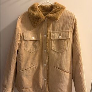 Mango Casual Tan Faux Fur Jacket